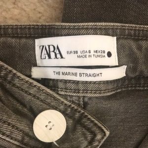 Zara marine straight green jeans